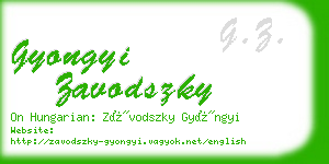 gyongyi zavodszky business card